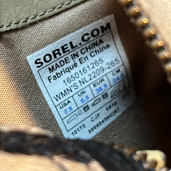 SOREL Major Low Tan Suede Leather Zebra Print Side Zip Ankle Bootie Boots - Picture 10 of 10
